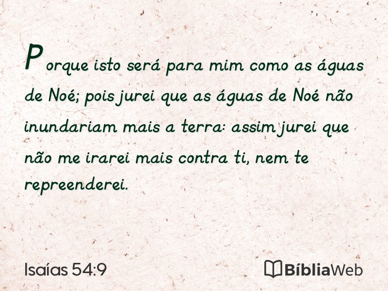 Isaías 54:9 em imagem para compartilhar