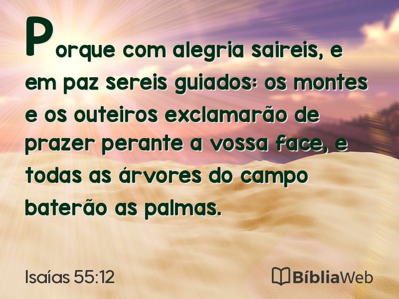 Isaías 55:12 em imagem para compartilhar