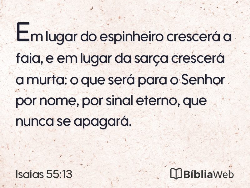 Isaías 55:13 em imagem para compartilhar