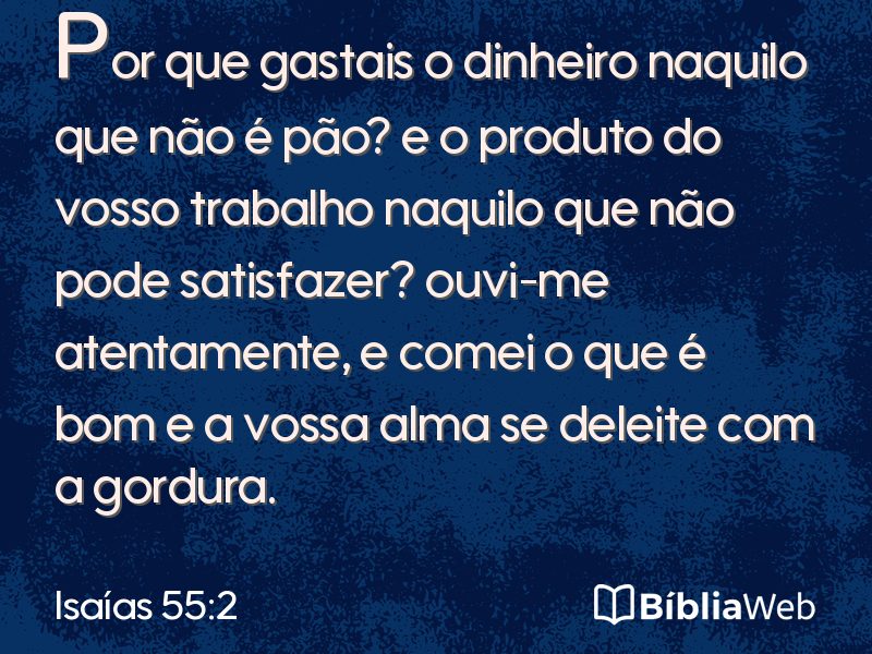 Isaías 55:2 em imagem para compartilhar