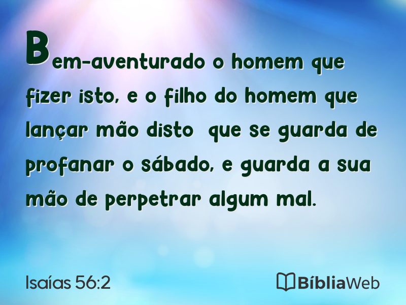 Isaías 56:2 em imagem para compartilhar
