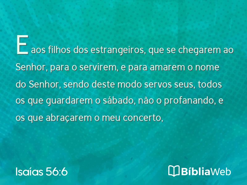 Isaías 56:6 em imagem para compartilhar