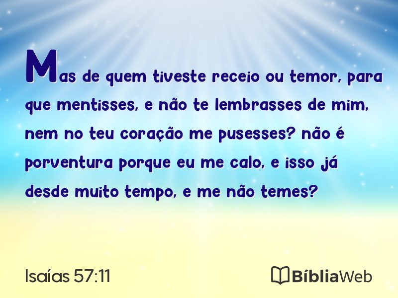 Isaías 57:11 em imagem para compartilhar