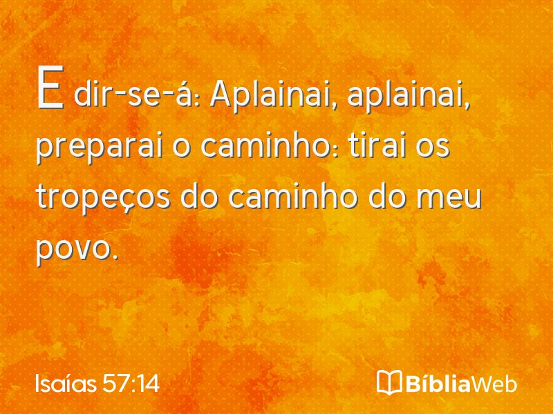 Isaías 57:14 em imagem para compartilhar