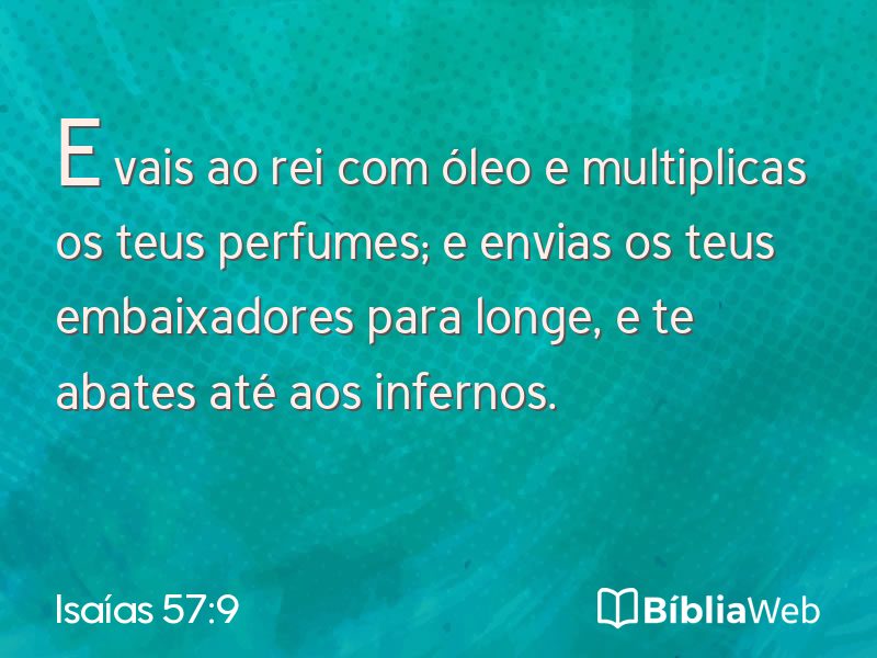 Isaías 57:9 em imagem para compartilhar