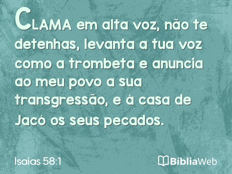 Isaías 58:1 em imagem para compartilhar