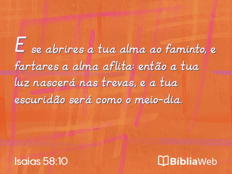 Isaías 58:10 em imagem para compartilhar