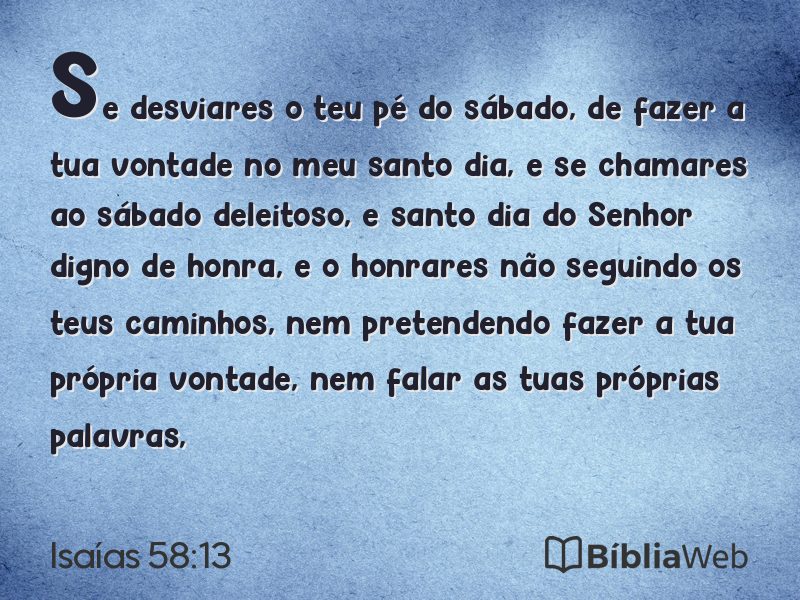Isaías 58:13 em imagem para compartilhar