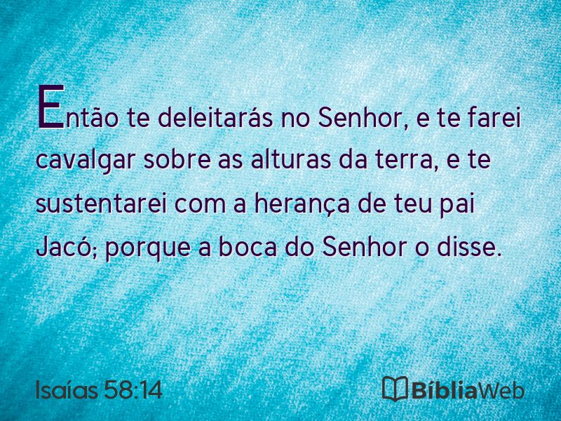 Isaías 58:14 em imagem para compartilhar