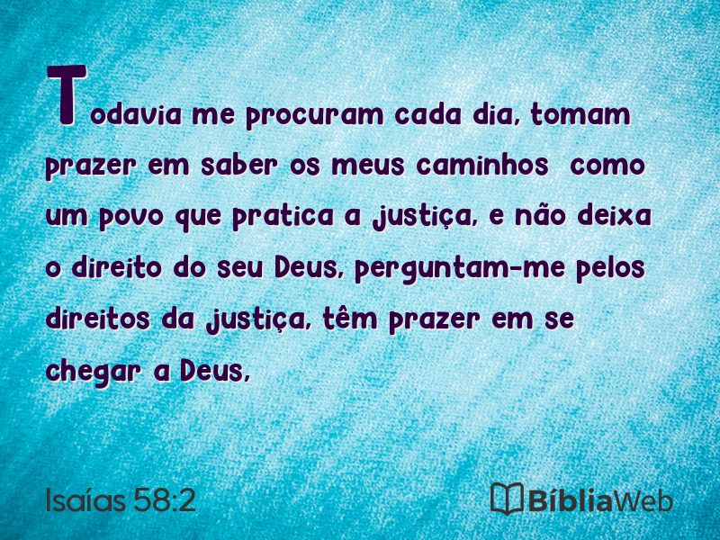 Isaías 58:2 em imagem para compartilhar