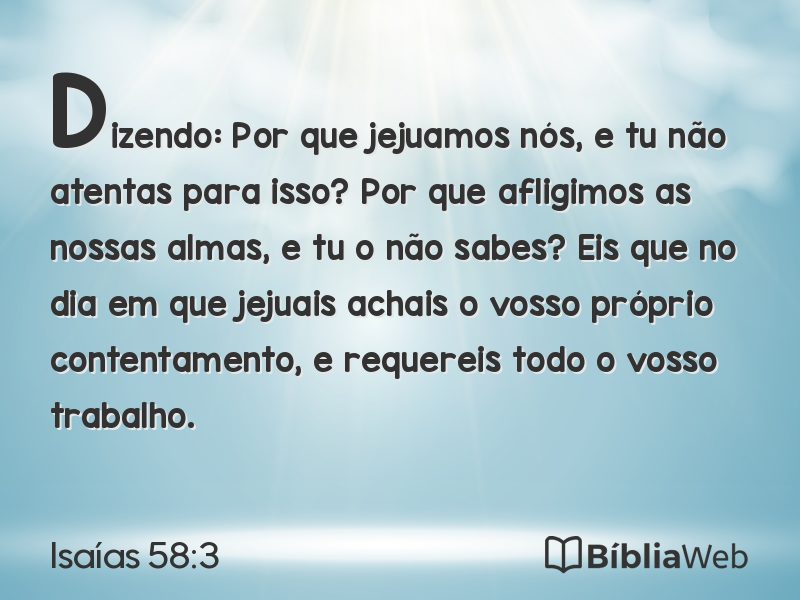 Isaías 58:3 em imagem para compartilhar