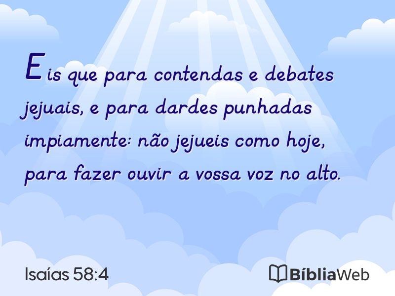 Isaías 58:4 em imagem para compartilhar