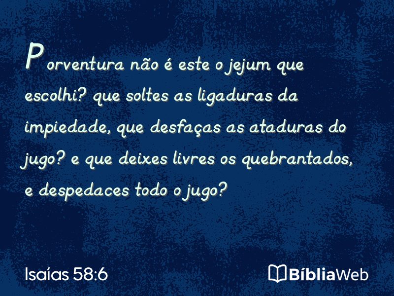 Isaías 58:6 em imagem para compartilhar