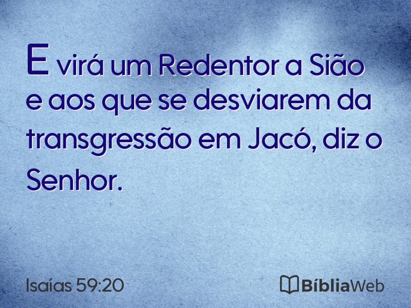 Isaías 59:20 em imagem para compartilhar