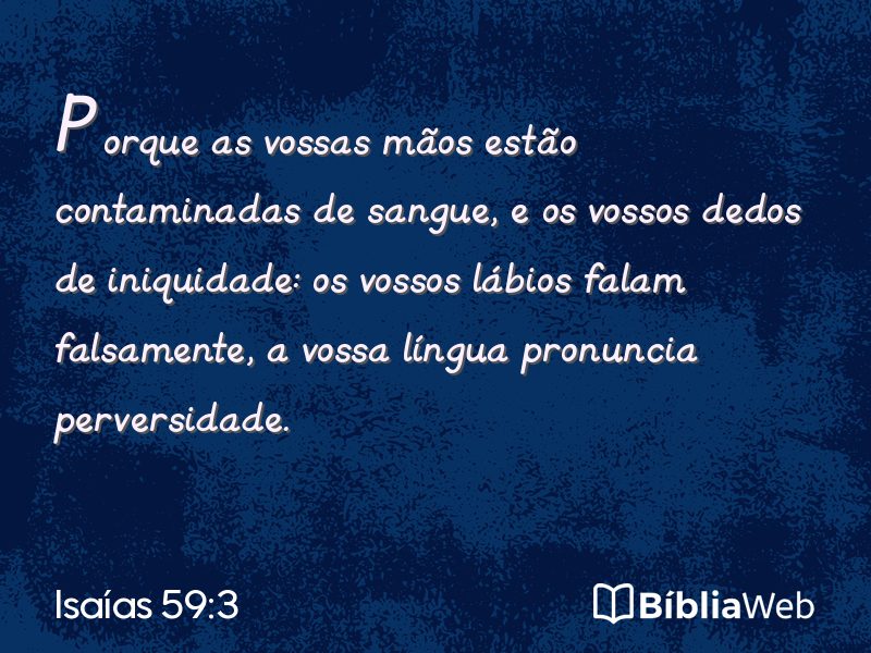 Isaías 59:3 em imagem para compartilhar