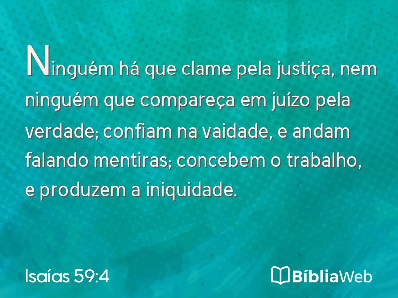 Isaías 59:4 em imagem para compartilhar