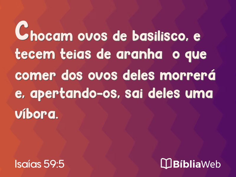 Isaías 59:5 em imagem para compartilhar