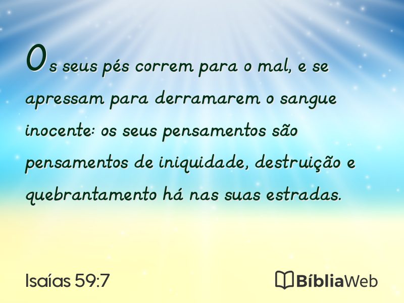 Isaías 59:7 em imagem para compartilhar