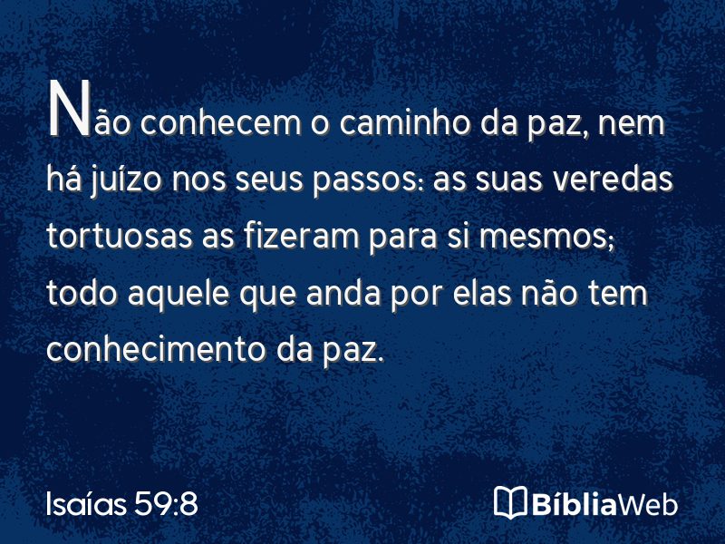 Isaías 59:8 em imagem para compartilhar