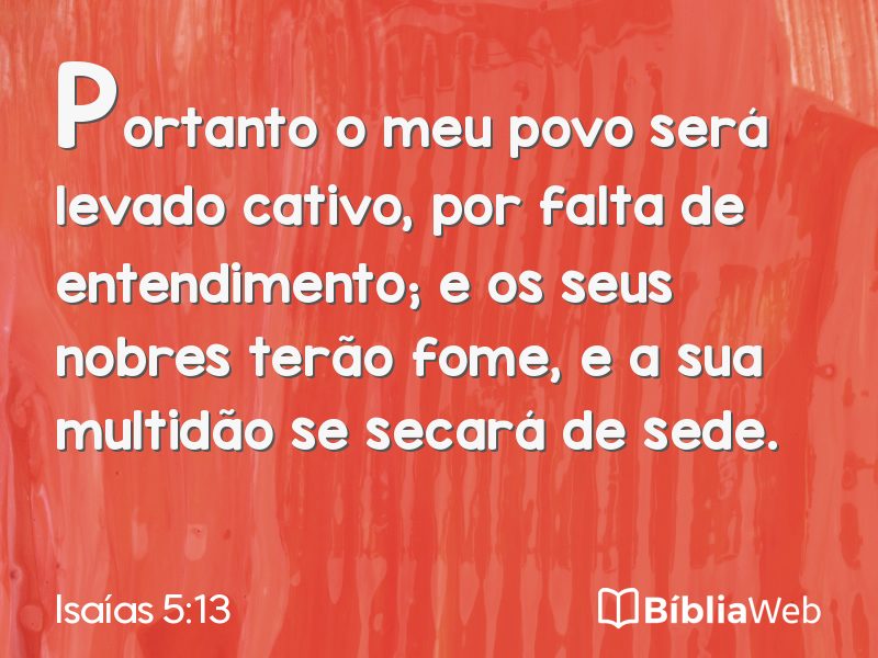 Isaías 5:13 em imagem para compartilhar