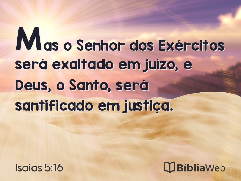 Isaías 5:16 em imagem para compartilhar