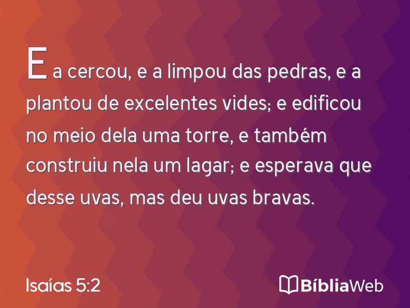 Isaías 5:2 em imagem para compartilhar