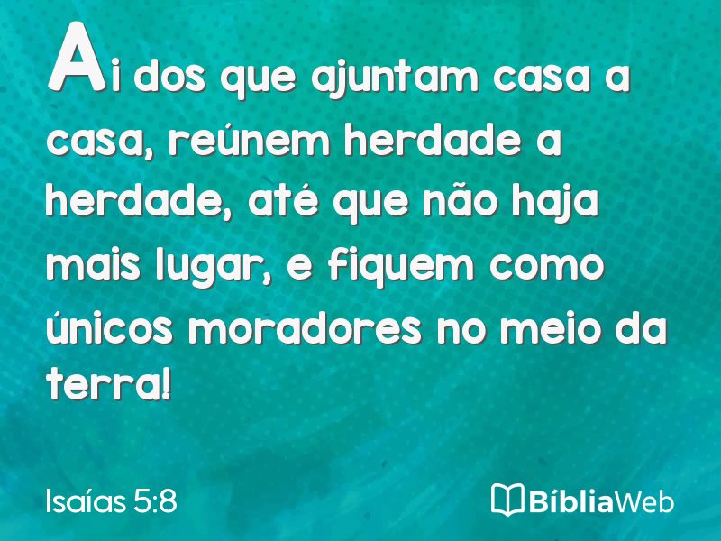 Isaías 5:8 em imagem para compartilhar
