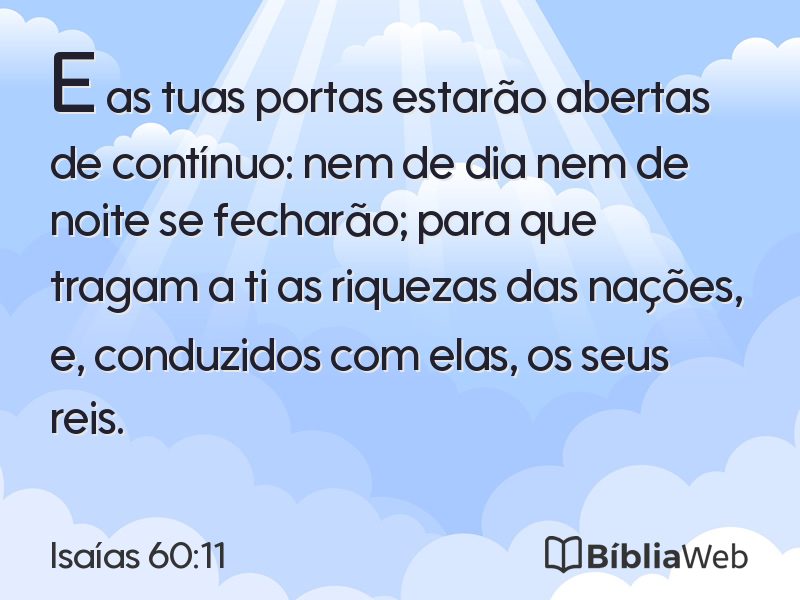 Isaías 60:11 em imagem para compartilhar