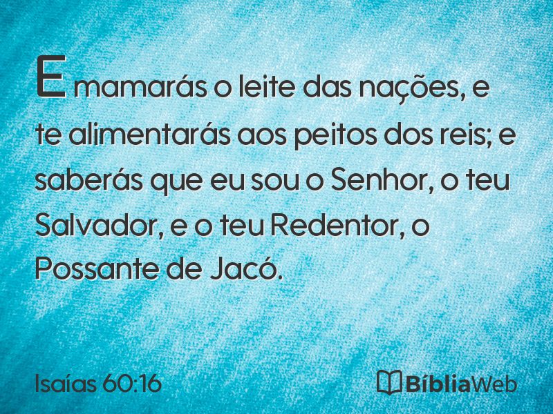Isaías 60:16 em imagem para compartilhar