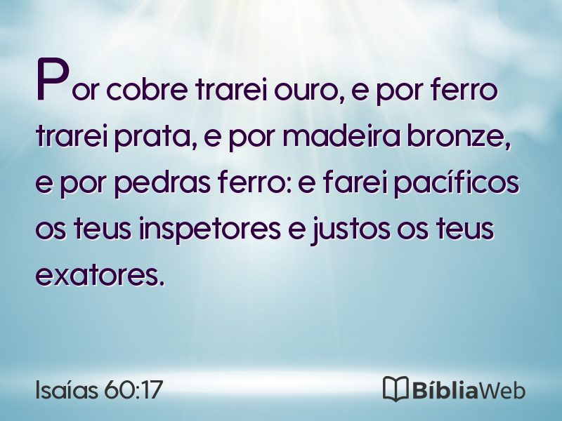 Isaías 60:17 em imagem para compartilhar