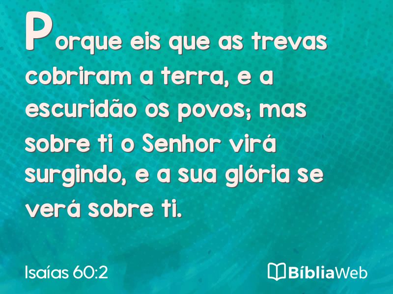 Isaías 60:2 em imagem para compartilhar