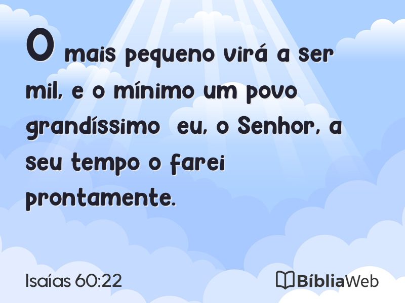 Isaías 60:22 em imagem para compartilhar