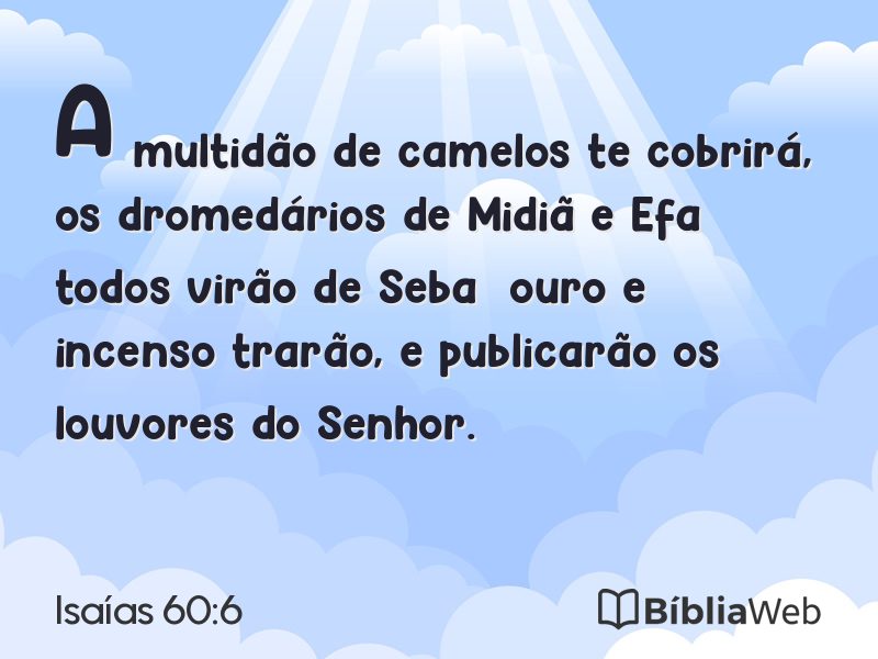 Isaías 60:6 em imagem para compartilhar