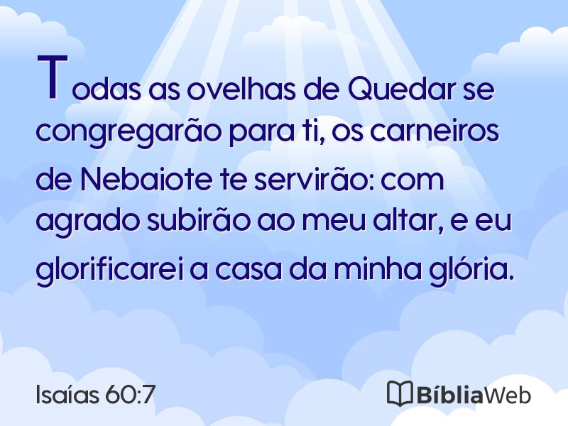 Isaías 60:7 em imagem para compartilhar