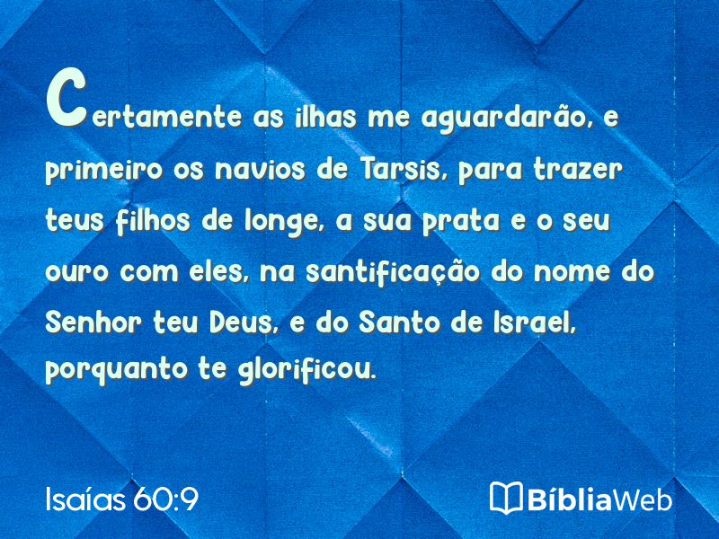 Isaías 60:9 em imagem para compartilhar
