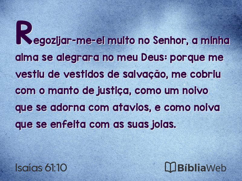 Isaías 61:10 em imagem para compartilhar