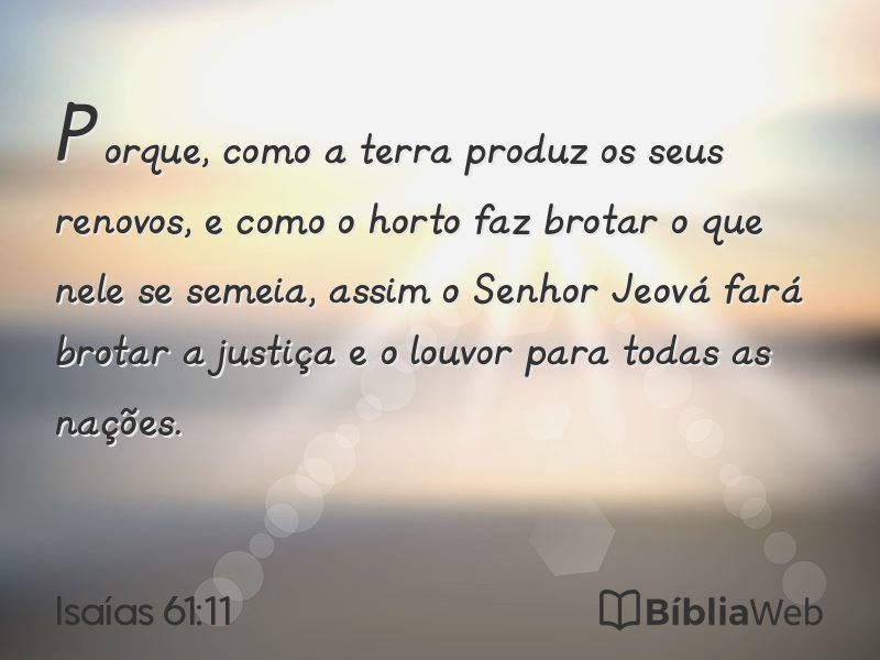 Isaías 61:11 em imagem para compartilhar