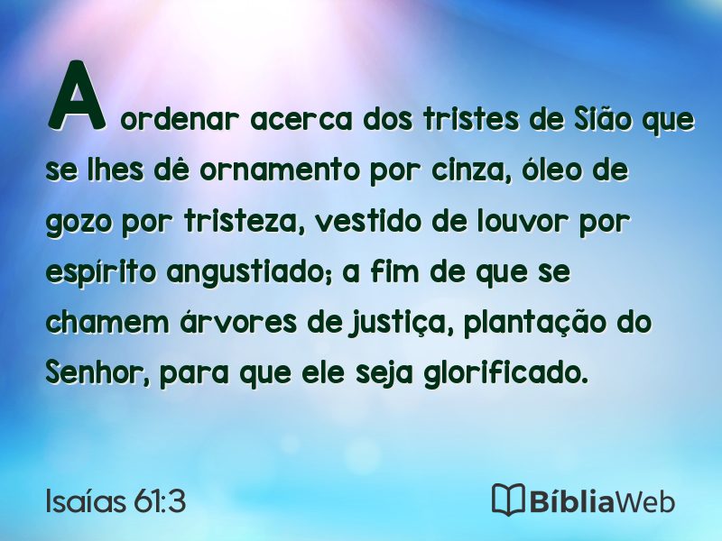 Isaías 61:3 em imagem para compartilhar