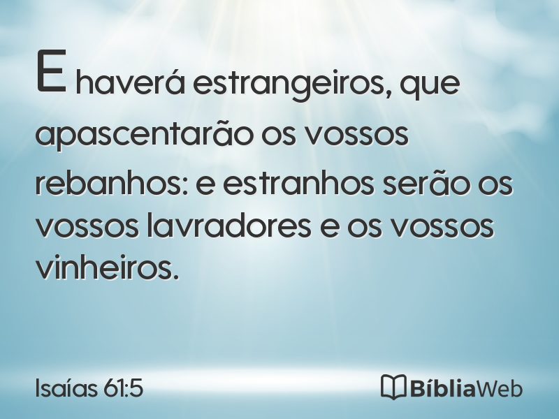 Isaías 61:5 em imagem para compartilhar