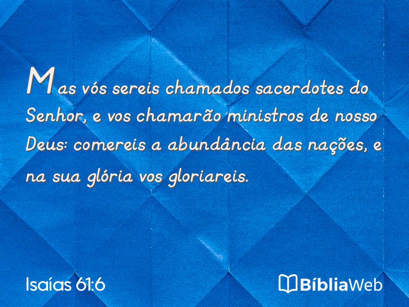 Isaías 61:6 em imagem para compartilhar