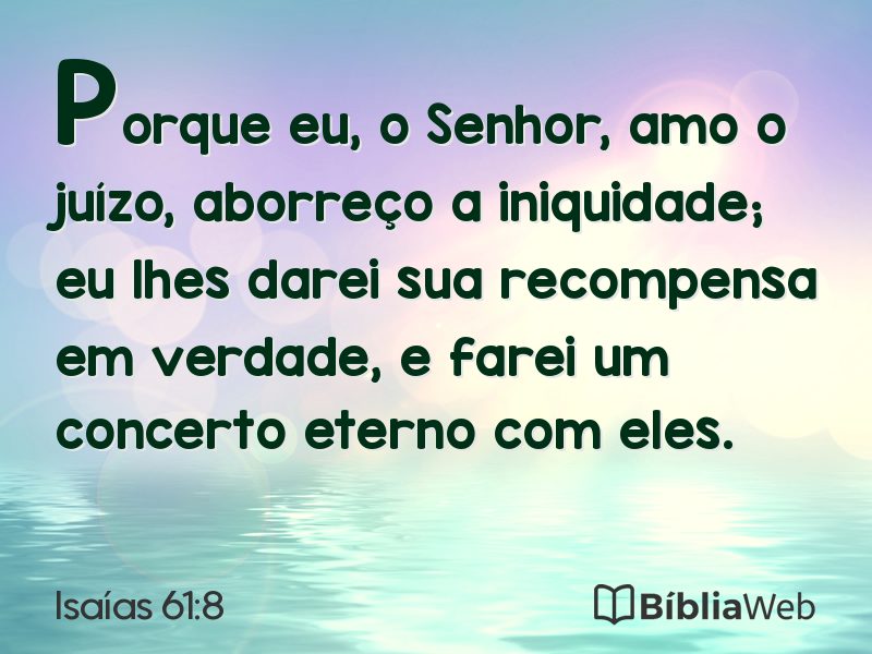 Isaías 61:8 em imagem para compartilhar