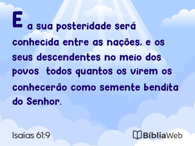 Isaías 61:9 em imagem para compartilhar