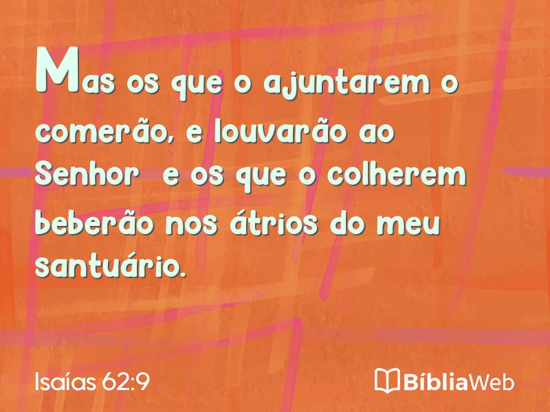 Isaías 62:9 em imagem para compartilhar