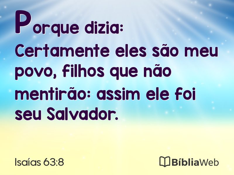 Isaías 63:8 em imagem para compartilhar