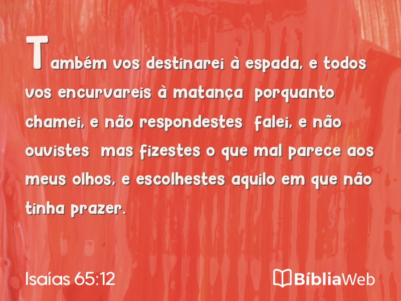 Isaías 65:12 em imagem para compartilhar