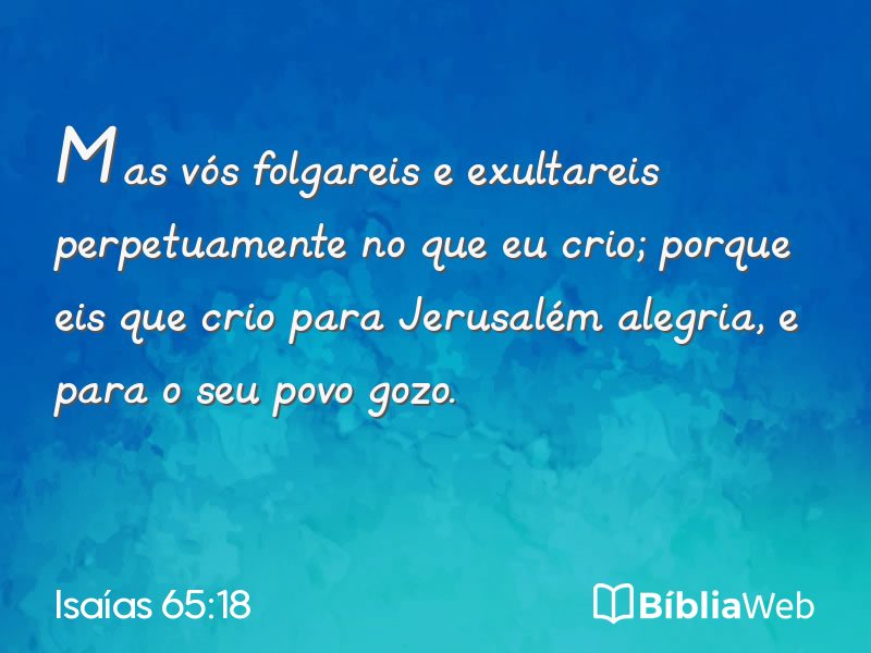 Isaías 65:18 em imagem para compartilhar