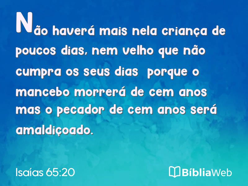 Isaías 65:20 em imagem para compartilhar