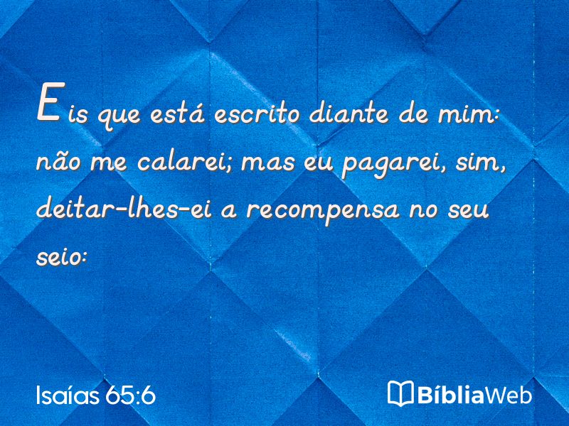 Isaías 65:6 em imagem para compartilhar