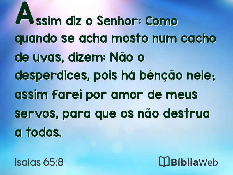 Isaías 65:8 em imagem para compartilhar