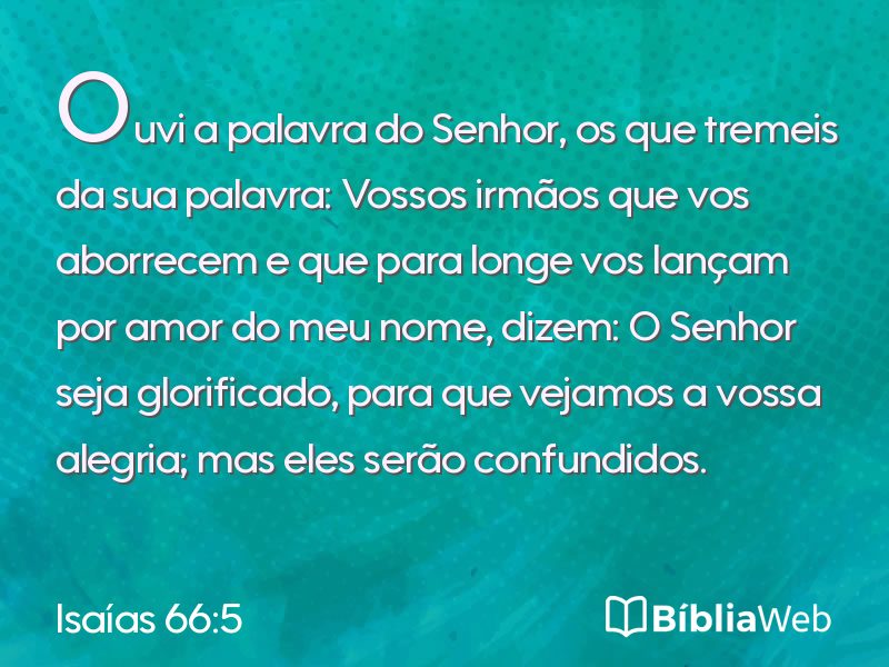 Isaías 66:5 em imagem para compartilhar